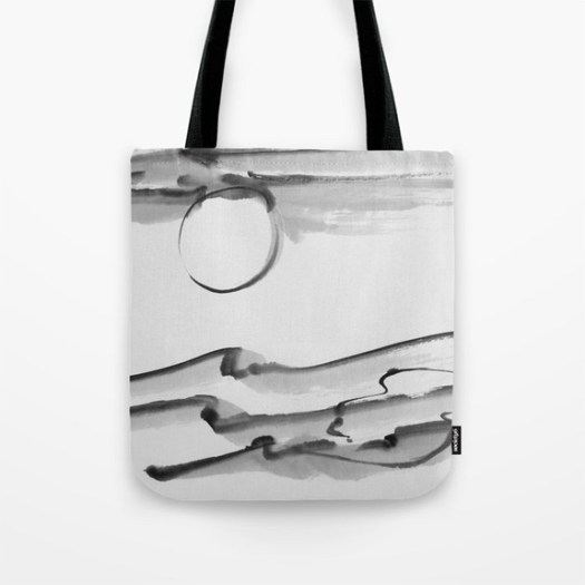abstract sumi e on tote bag