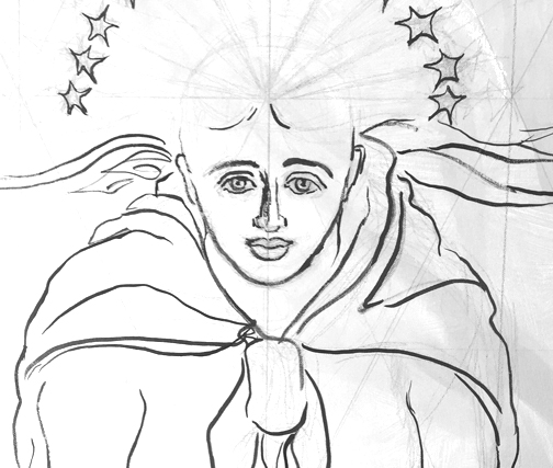 "Wisdom Sophia" - inked face