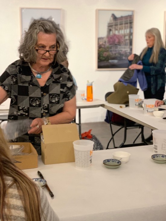Marilyn setting up for Workshop at Walker