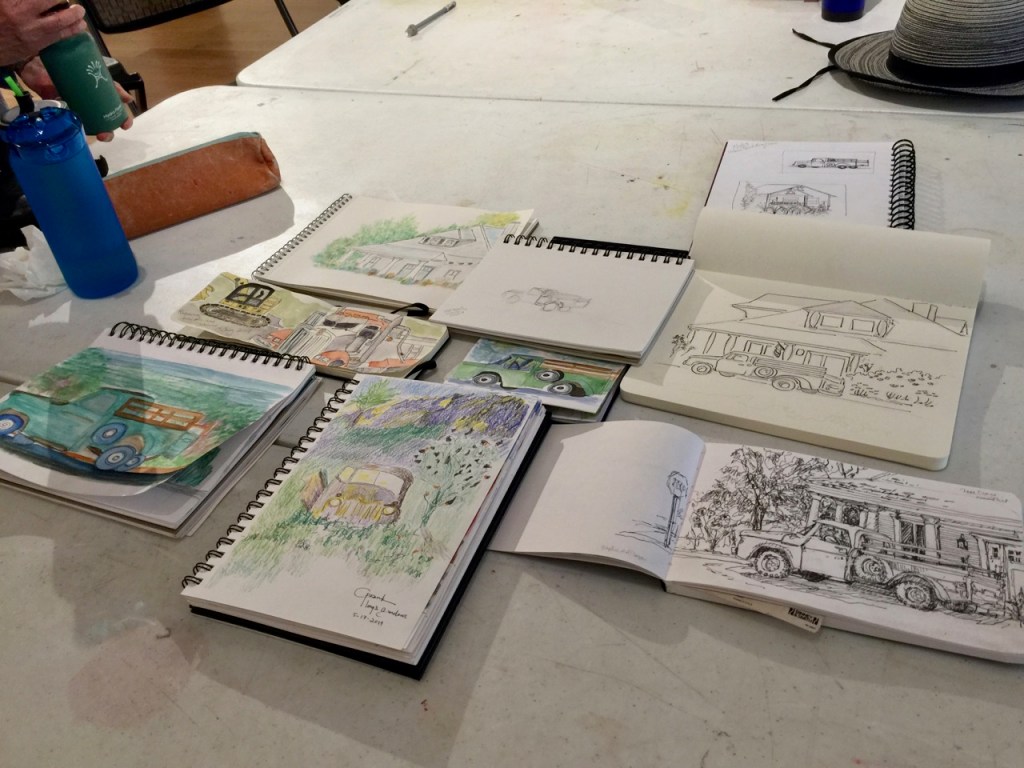 Our Louisville Art Association Sketching of the Old Pickup in front of