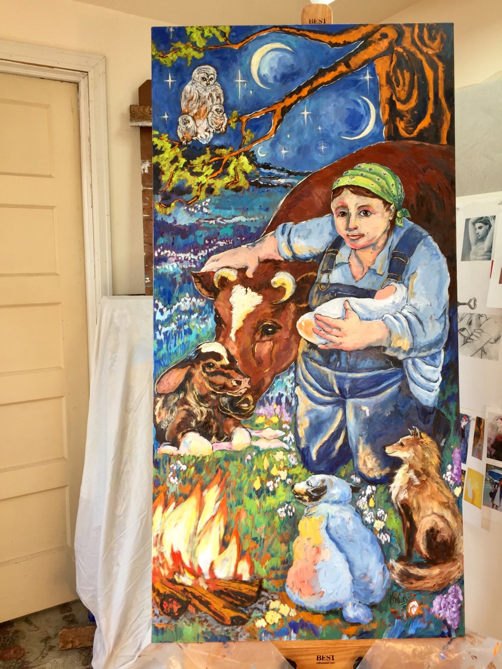 "Bridget the Beloved of Kildare" oil 24" x 48" by Marilyn Wells