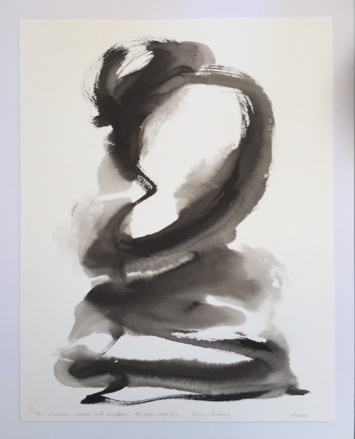 an abstract sumi e expression of chi in a poem by Rumi