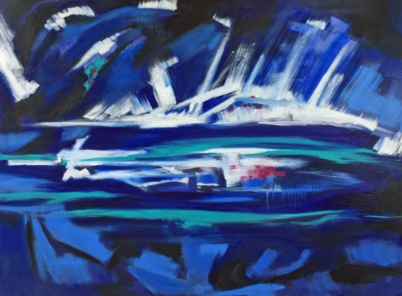 "I Am, O Anxious One" -from Rilke 104O by Marilyn Wells, abstract oil, 30" x 40", on canvas