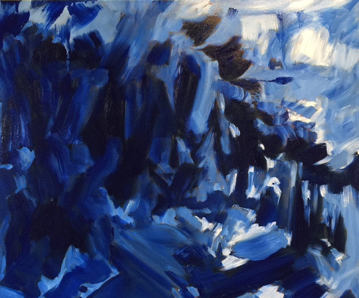 "Driftin'" with Herbie Hancock, abstract oil by Marilyn Wells, 20" x 24"