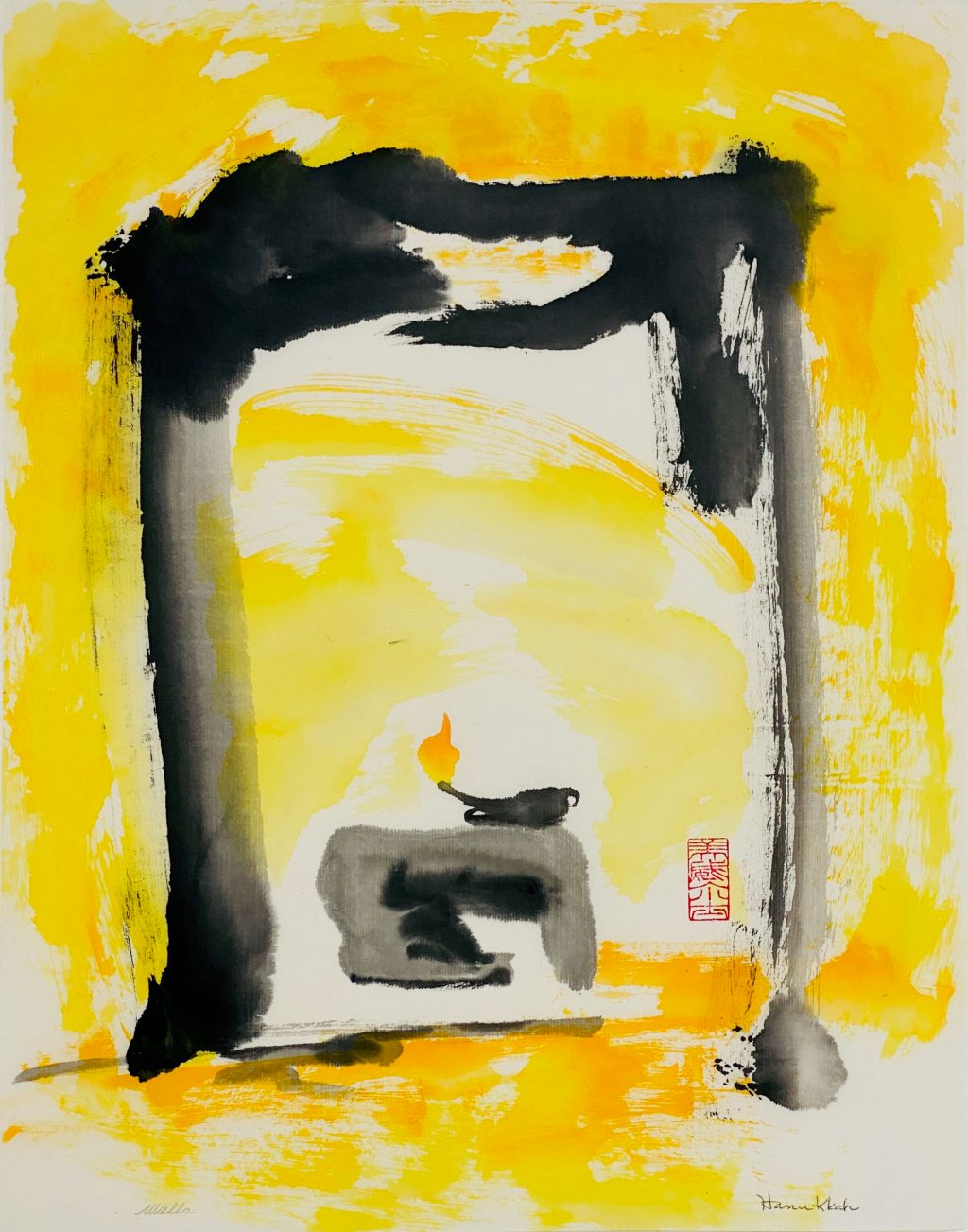 Happy Hanukkah – 2 Abstract Sumi e&nbsp;paintings