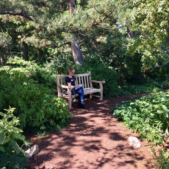 Diana sketching at the Botanic Gardens with our Denver Urban Sketching Group
