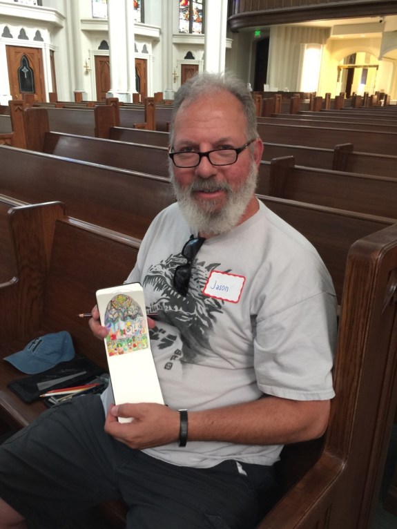 Jason with Denver Urban Sketching at Cathedral of Immaculate Conception