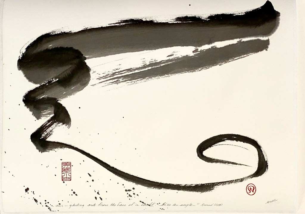 abstract sumi e Like An Eagle painting