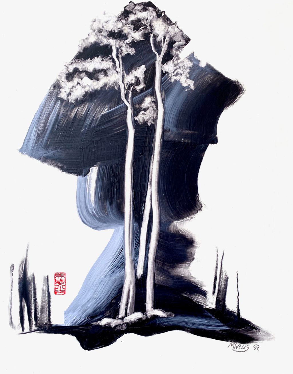 Spirit in Nature – Trees, Rocks and Weeds – Sumi&nbsp;e