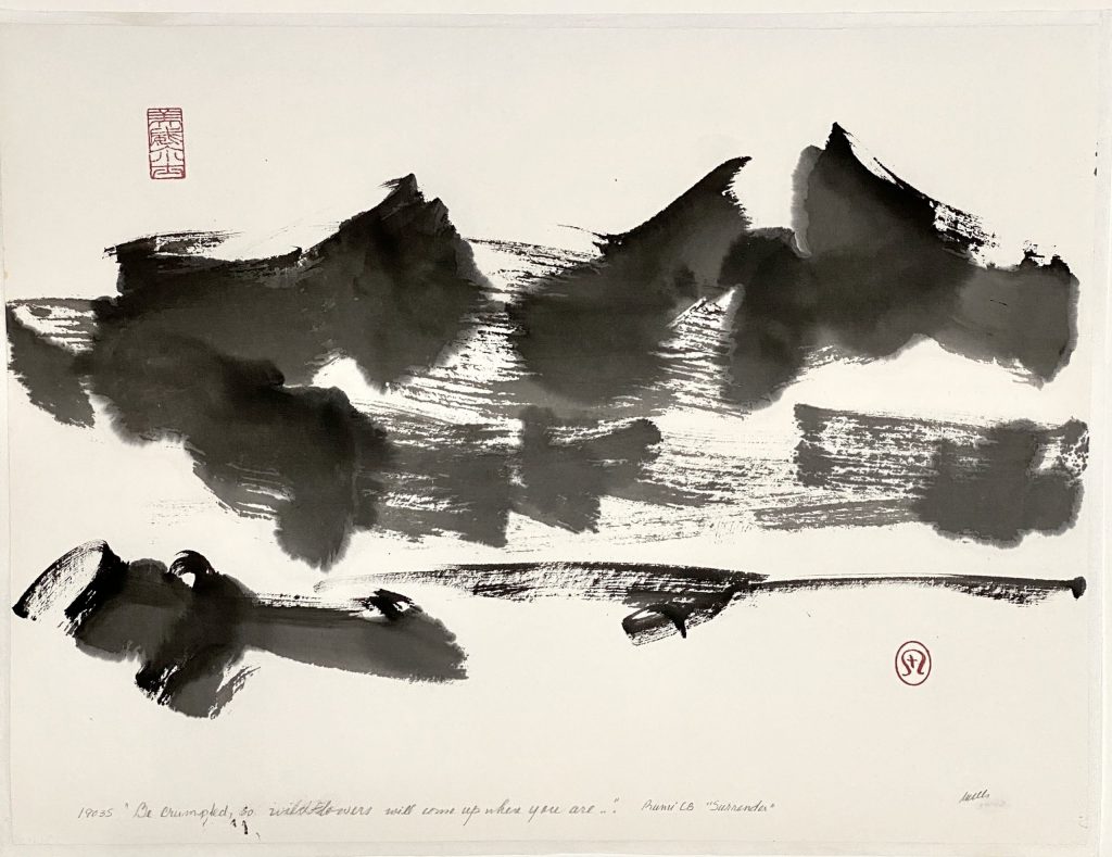 Abstract sumi e – “Wild Flowers May&nbsp;Grow”