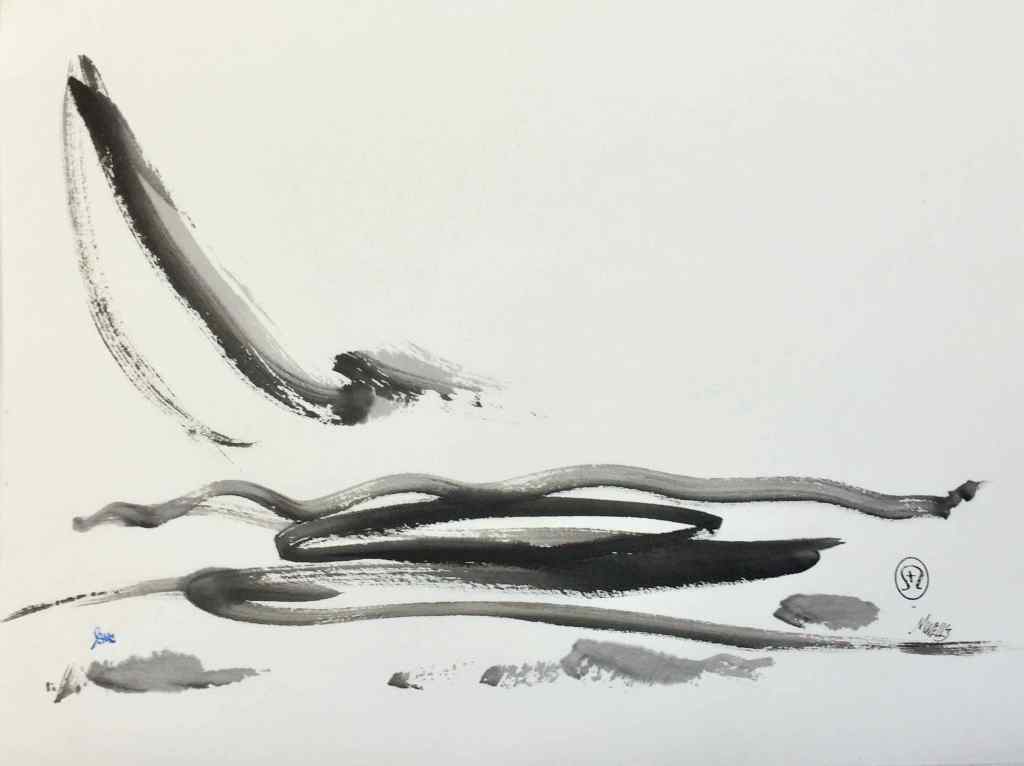 Abstract sumi e workshop Behold and Know You are Held