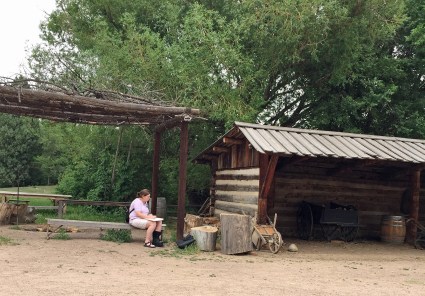 Sketcher hard at work at Littleton Farms. My photo.