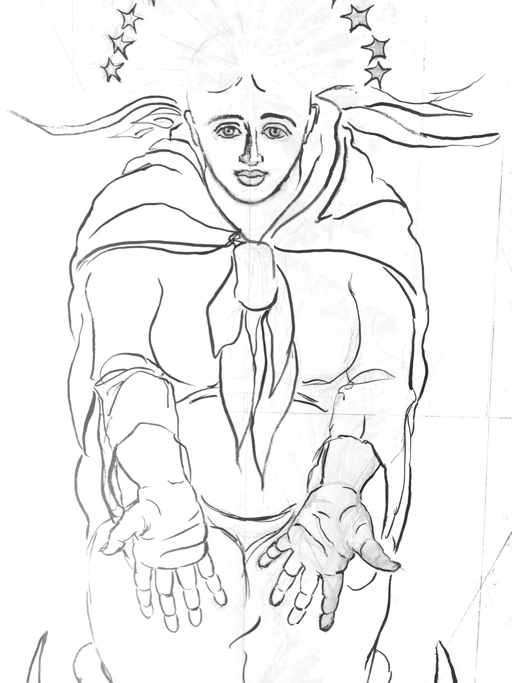Wisdom Sophia drawing on canvas