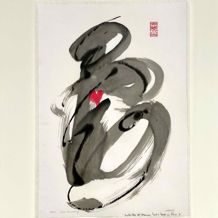 Abstract Sumi e - illustrating a Love Song