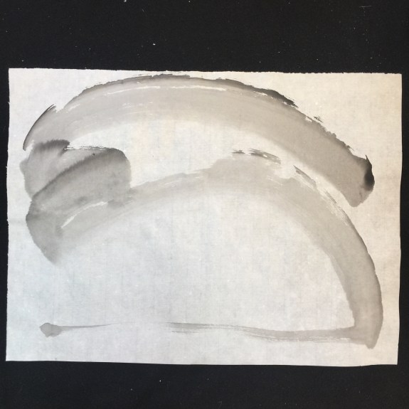 "The Uncertain Hour before Morning" sumi-e 14" x 18" on rice paper by Marilyn Wells, unmounted